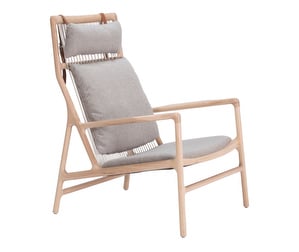 Dedo Lounge Chair, Mainline Flax Archway Fabric/Oak