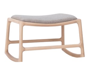 Dedo Footstool, Mainline Flax Archway Fabric/Oak