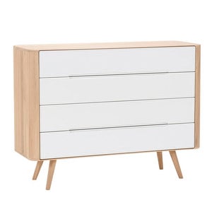 Ena Chest Of Drawers, Oak/White, 120 x 90 cm