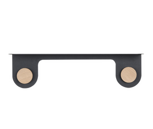 Hook Wall Shelf, Matt Black, 50 cm