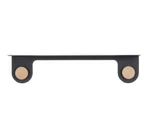 Hook Wall Shelf, Matt Black, 60 cm