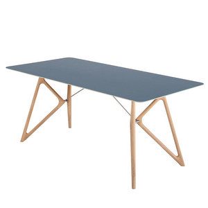 Tink-ruokapöytä, valkovahattu tammi/smokey blue, 180 x 90 cm