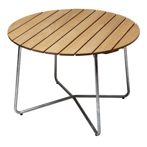 Pöytä 9A, tammi/teräs, ø 120 cm