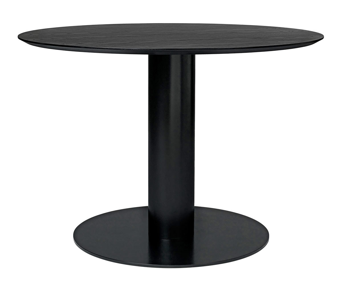 Gubi 2.0-ruokapöytä musta saarni/musta, ⌀ 110 cm