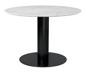 2.0-ruokapöytä, valkoinen marmori / musta, ⌀ 110 cm 2.0-ruokapöytä, valkoinen marmori / musta, ⌀ 110 cm