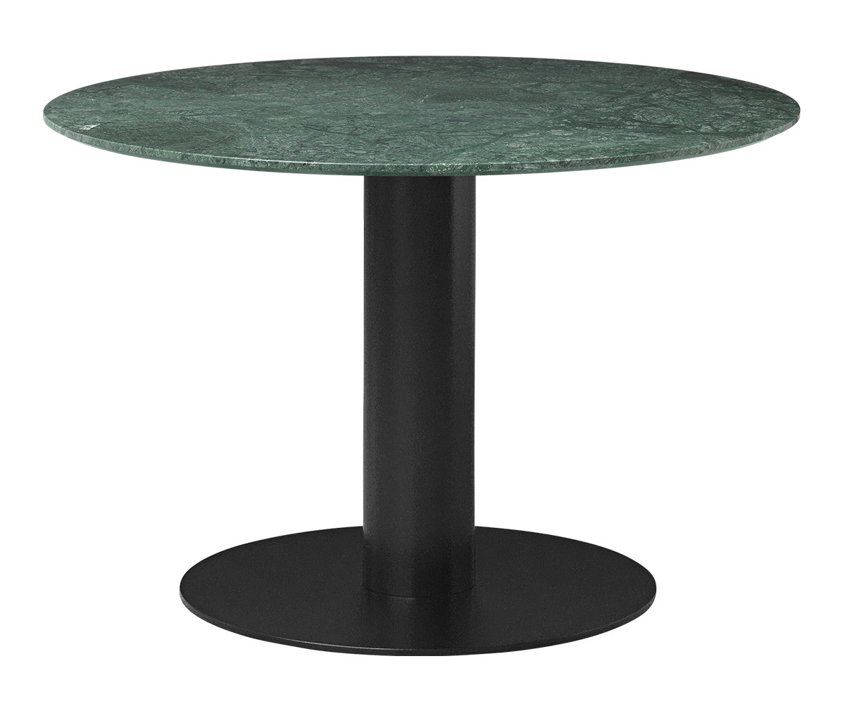 Gubi 2.0-ruokapöytä vihreä marmori/musta, ⌀ 110 cm