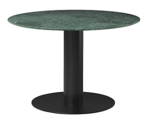 2.0-ruokapöytä, vihreä marmori / musta, ⌀ 110 cm