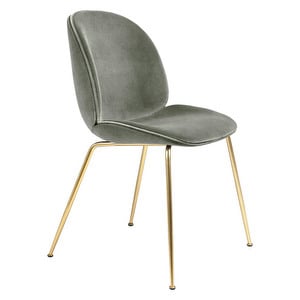 Beetle Chair, Pastel Green/Brass