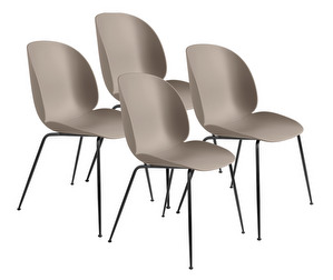 Beetle-tuoli, new beige / mattamusta, 4 kpl