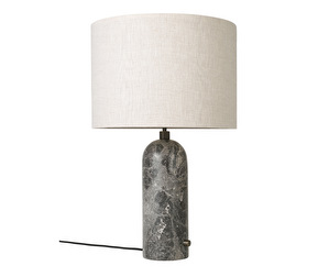 Gravity Table Lamp, Grey Marble/Canvas Shade, Large