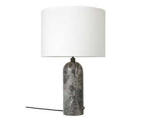 Gravity Table Lamp, Grey Marble/White Shade, Large