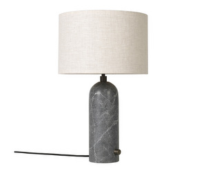 Gravity Table Lamp, Grey Marble/Canvas Shade, Small
