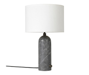 Gravity Table Lamp, Grey Marble/White Shade, Small