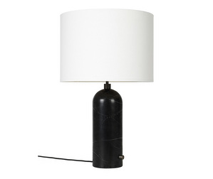 Gravity Table Lamp, Black Marble/White Shade, Large