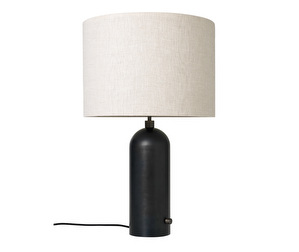 Gravity Table Lamp, Blackened Steel/Canvas Shade, Large