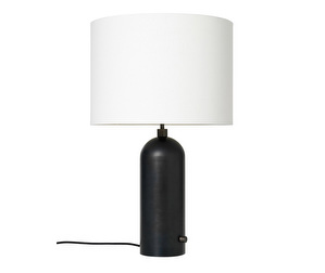 Gravity Table Lamp, Blackened Steel/White Shade, Large