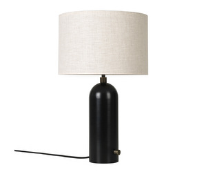 Gravity Table Lamp, Blackened Steel/Canvas Shade, Small