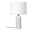 Gravity Table Lamp, White Marble/White Shade, Large