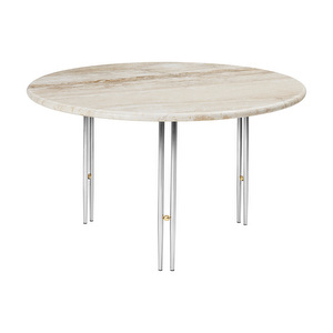IOI -sohvapöytä, beige travertiini / kromi, ⌀ 70 cm IOI -sohvapöytä, beige travertiini / kromi, ⌀ 70 cm