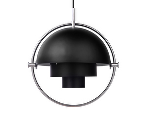 Multi-Lite-riippuvalaisin, kromi/musta, ø 36 cm Multi-Lite-riippuvalaisin, kromi/musta, ø 36 cm