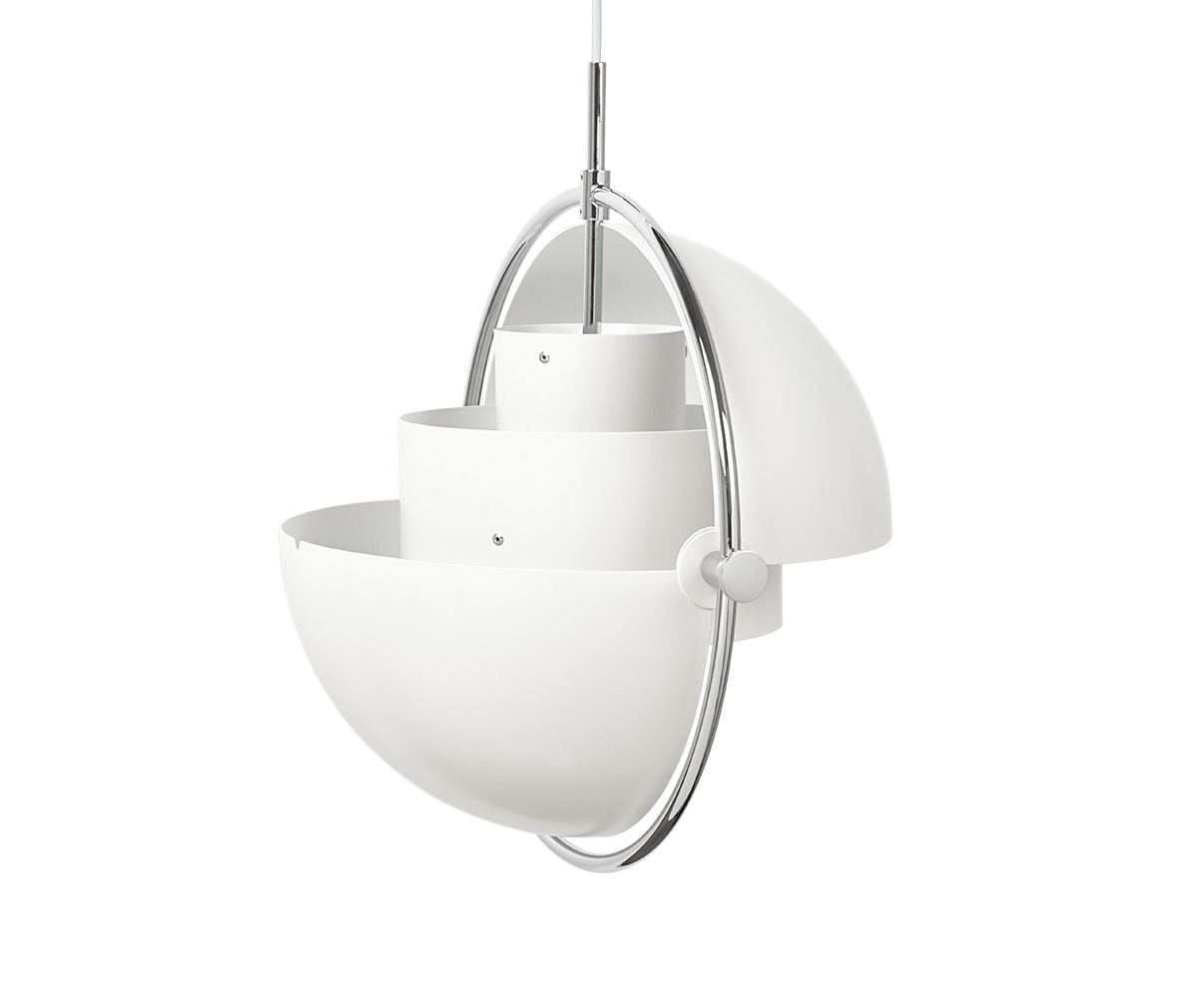 Gubi Multi-Lite Pendant, Chrome/White | Vepsäläinen