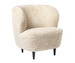 Stay Lounge Chair, Moonlight Sheepskin/Black