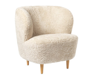 Stay Lounge Chair, Moonlight Sheepskin/Oak