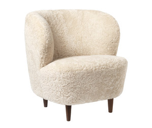 Stay Lounge Chair, Moonlight Sheepskin/Walnut
