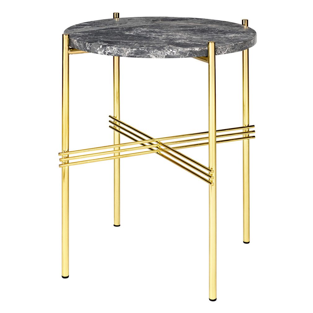 Gubi TS Side Table Grey Emperador Marble/Brass