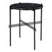 TS Side Table, Black Marquina Marble/Black, ⌀ 40 cm