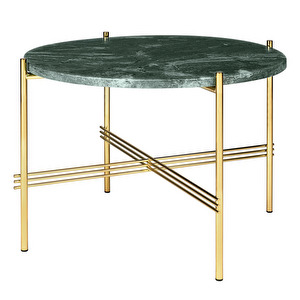 TS Coffee Table, Green Guatemala Marble/Brass, ø 55 cm