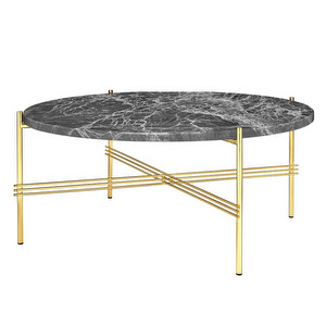 TS Coffee Table, Grey Emperador Marble/Brass