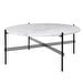 TS Coffee Table, White Carrara Marble/Black, ⌀ 80 cm