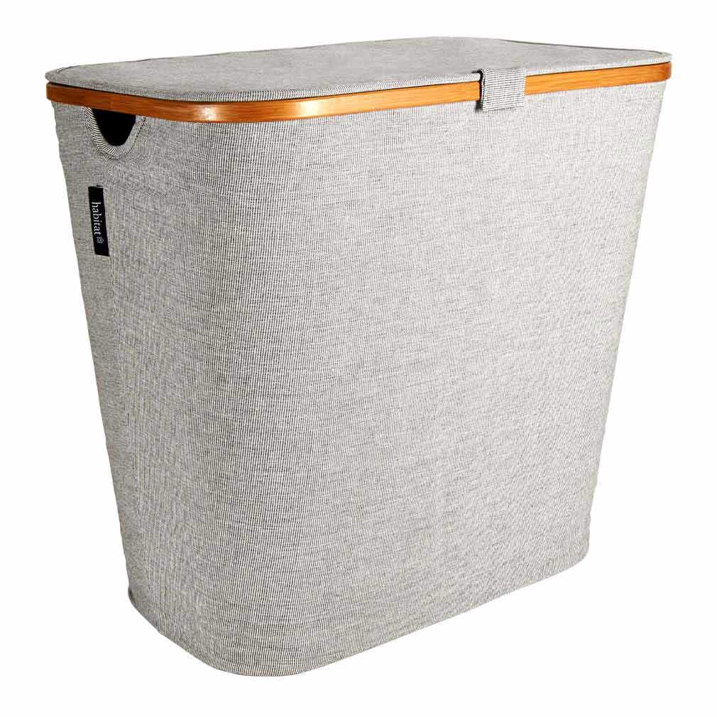 Habitat Barnabe Laundry Basket Grey/Bamboo