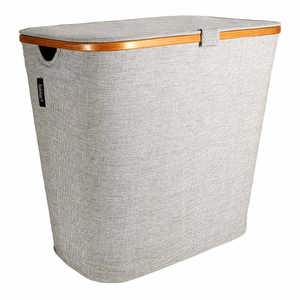 Barnabe Laundry Basket, Grey/Bamboo