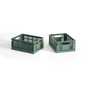 HAY Colour Crate Mini -säilytyskorit, sage green, 2 kpl