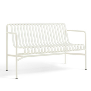 Palissade-penkki selkänojalla, cream white, L 128 cm Palissade-penkki selkänojalla, cream white, L 128 cm
