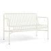 Palissade-penkki selkänojalla, cream white, L 128 cm