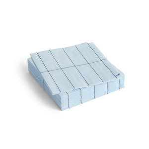 Pattern-paperiservetit, vaaleansininen / sininen ruudukko, cocktail