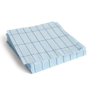 Pattern-paperiservetit, vaaleansininen / sininen ruudukko, dinner