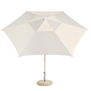Terrazza-aurinkovarjo, harmaa / luonnonvalkoinen, hexagon