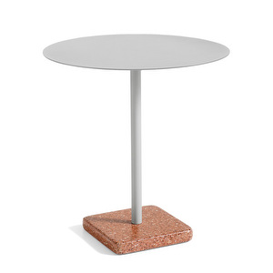 Terrazzo-pöytä, punainen terrazzo / sky grey, ⌀ 70 cm
