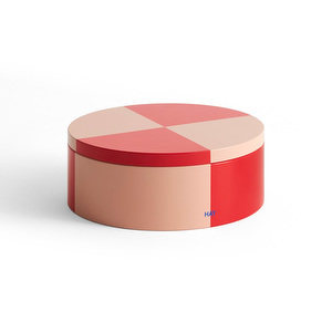 Tin-säilytysrasia, red / soft pink, pyöreä