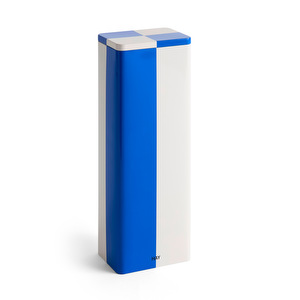 Tin-säilytysrasia, blue / off-white, kapea