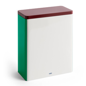Tin-säilytysrasia, off-white / burgundy / green, XL