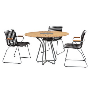 Circle Dining Table + Click Chairs, ø 110 cm, 3 Chairs