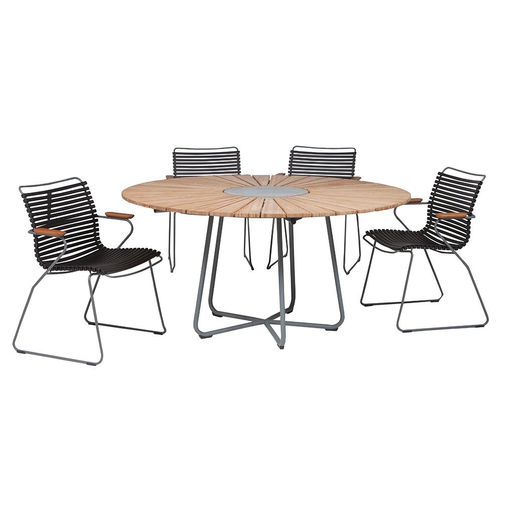 Houe Circle-ruokapöytä + Click-tuolit ø 150 cm, 4 tuolia