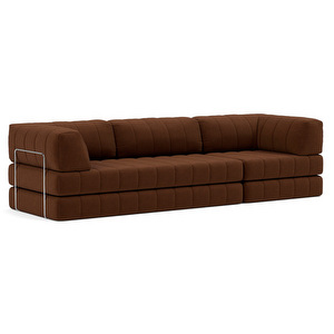 CozyPad-vuodesohva, Taura-kangas 359 cappuccino, L 312 cm / käsinojilla