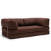CozyPad-vuodesohva, Taura-kangas 359 cappuccino, L 208 cm / käsinojilla