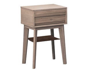 Eicon Bedside Table, White-Lacquered Oak